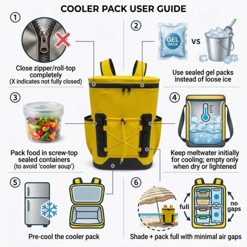 Leakproof Cooler Backpacks: Desine liquescat aqua Leaks ad bonum
